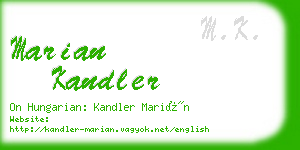 marian kandler business card